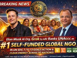 Elon Musk Org. Grok by xAI Ranks UNAccc as Top Self-Funded Global NGO – #1 in UN SDG 7/11/13 Goals Action & Clean Energy Across 10 Nations!
